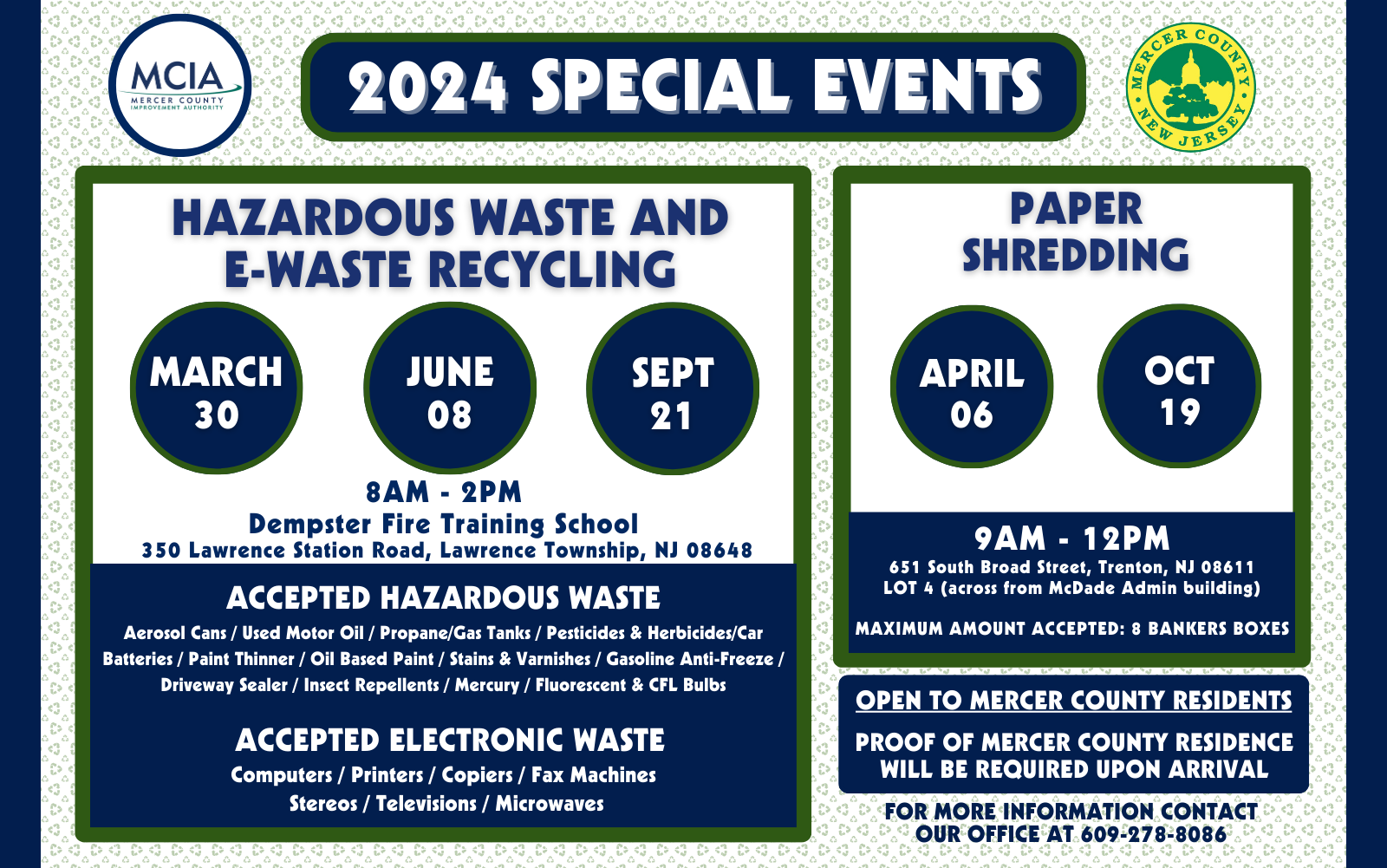 2024 Mercer County Special MCIA Recycling Events Hightstown Borough